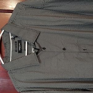 Kenneth Cole black with white dots 4x Men's button down dress shirt